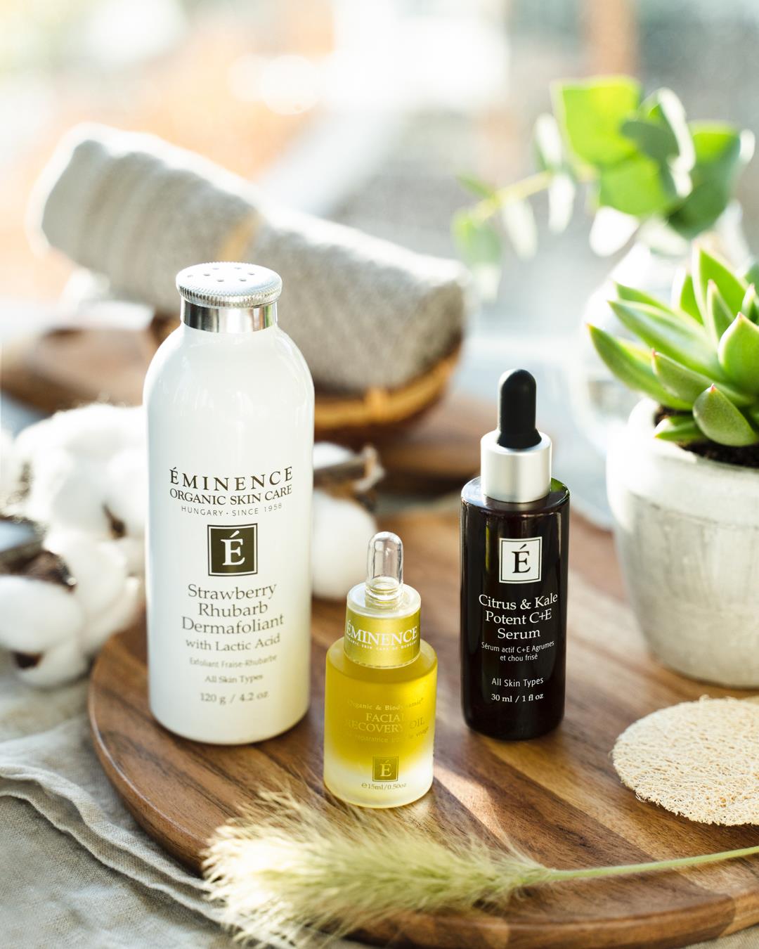 Products on a table for display.